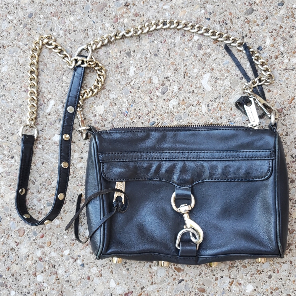 Rebecca Minkoff Mac Black Crossbody Studs Chain Bag
